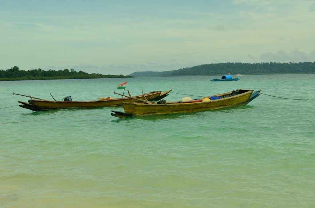 Dinghy parked at Andaman & Nicobar Islands