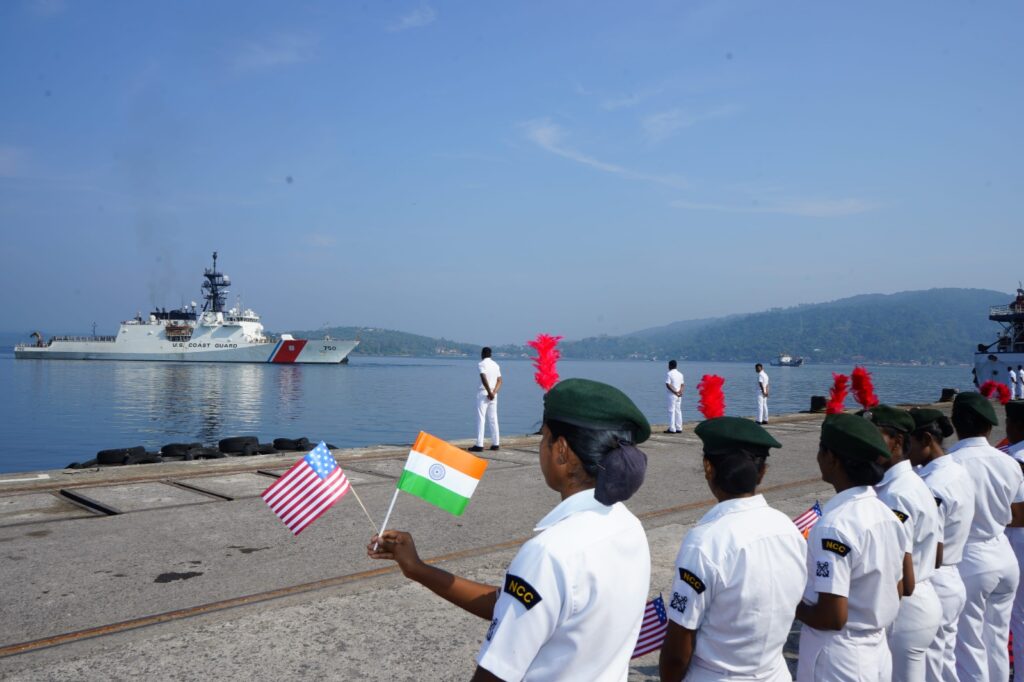 NCC CADETS of Andaman & Nicobar Island  Welcoming USCG at HADDO Port Blair , Andaman