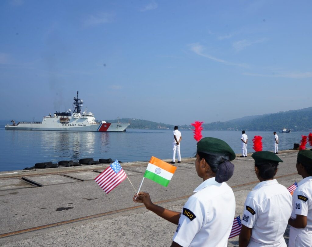 #USCG Bertholf🇺🇸 (Legend-class cutter) has arrived at #PortBlair🇮🇳 today on March 7 as part of it's Indo-Pacific deployment.