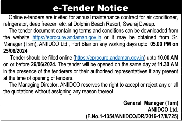 ANIDCO e Tender Notice