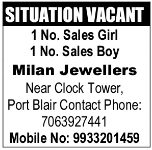 2) Private Job in Jeweler Shop at Port Blair