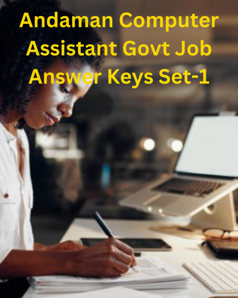 Answer key for post Computer Assistant Set 1