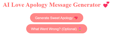 AI Love Apology Message Generator