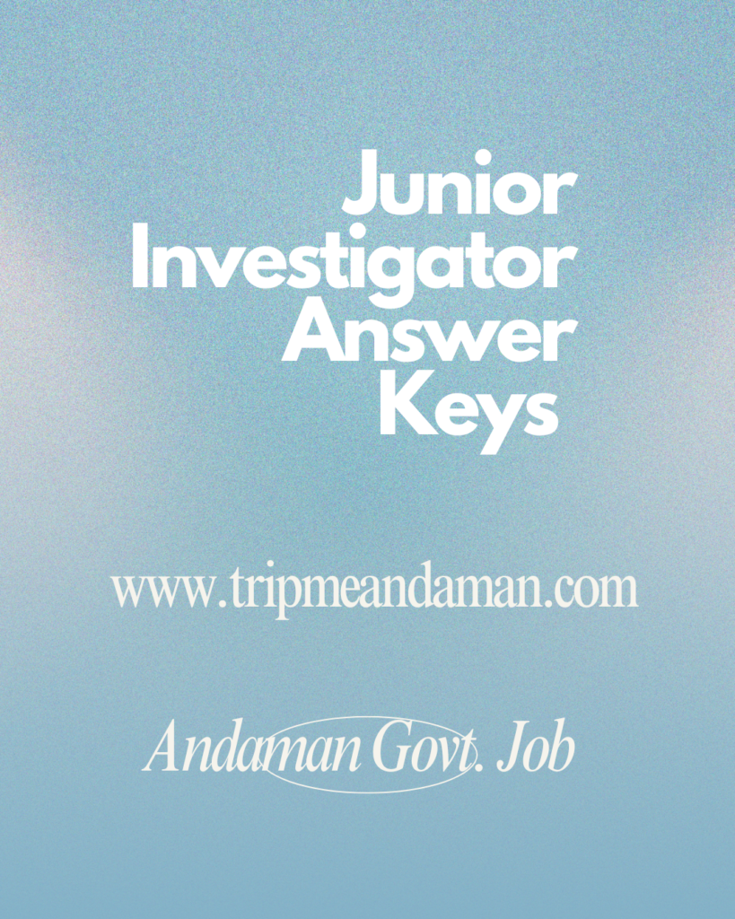 Answer Keys Junior Investigator Paper 1